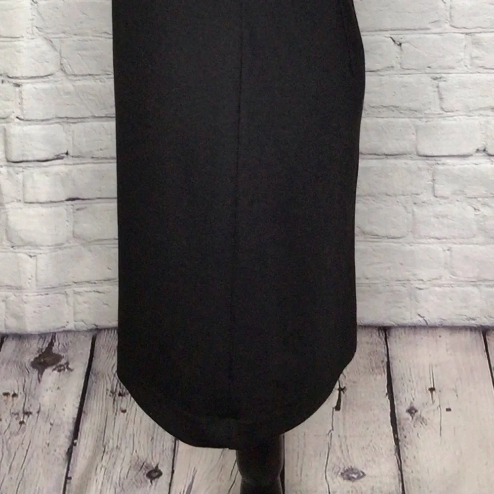 Banana Republic Factory Black Sleeveless Body Contour Dress Front Keyhole 2 NWT
